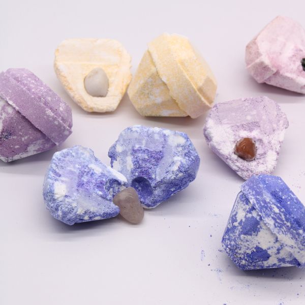 Bath Bombs with Precious Stones