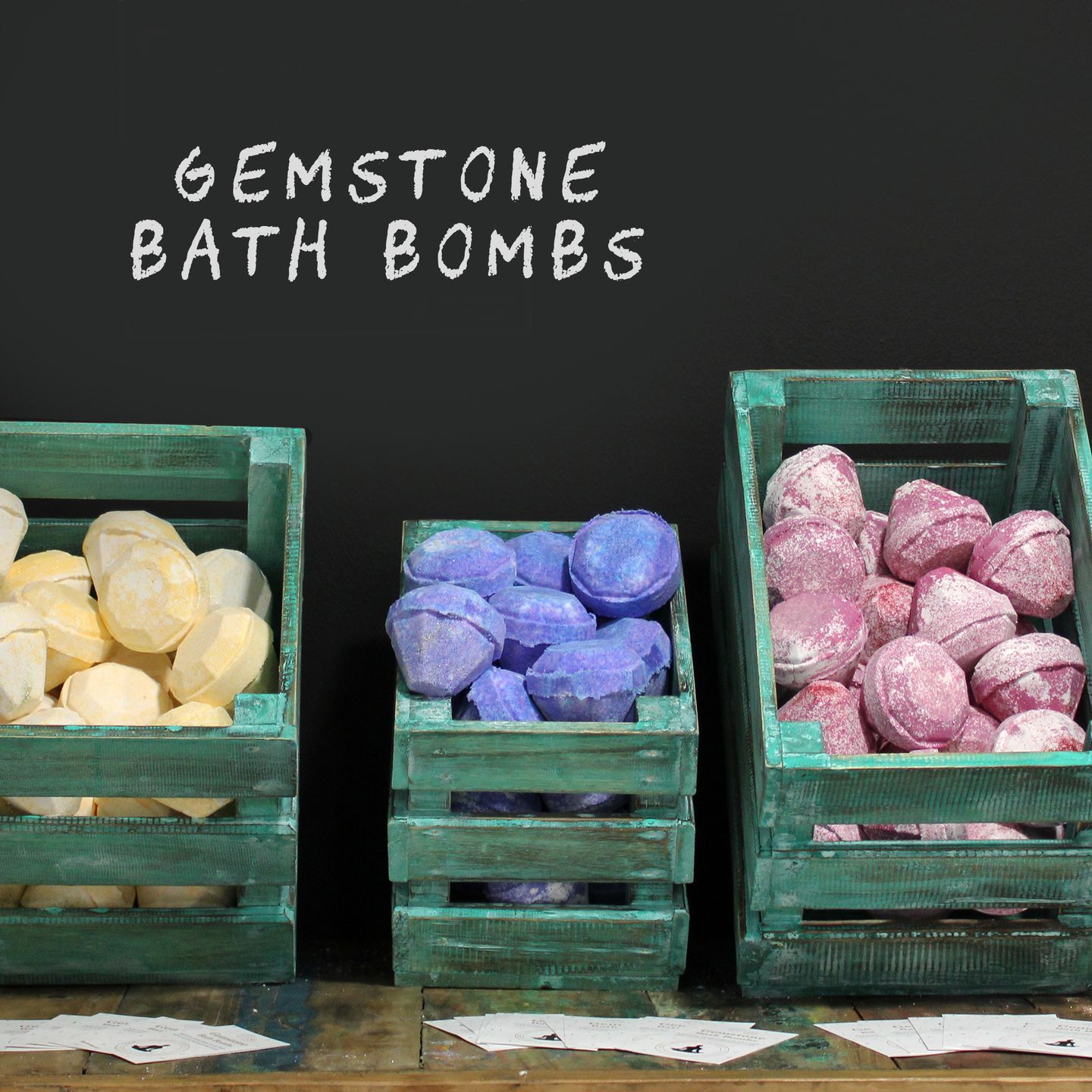 Bath Bombs with Precious Stones