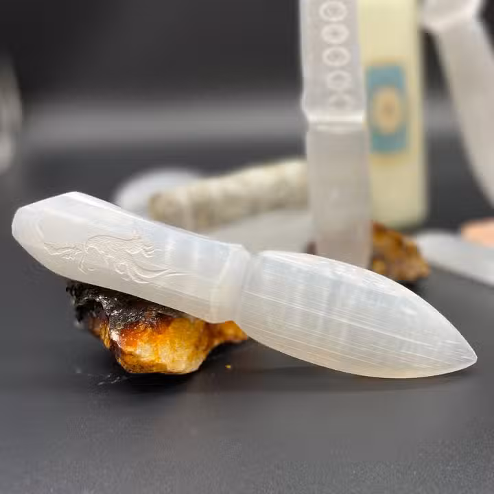 Selenite ceremonial knives