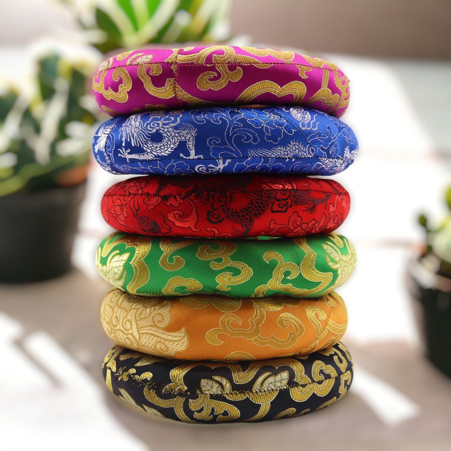 Tibetan Singing Bowl Cushions and Wooden Sticks