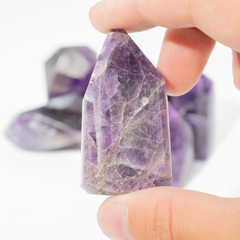 Bulk Gemstone Points approx 6cm (0.5KG) - African Amethyst (approx 8 pieces)
