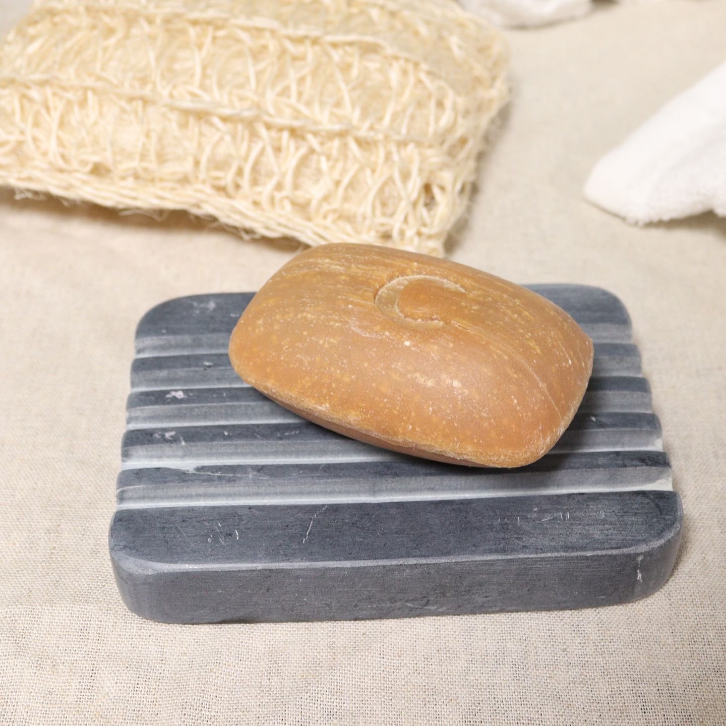 Natural stone soap dish