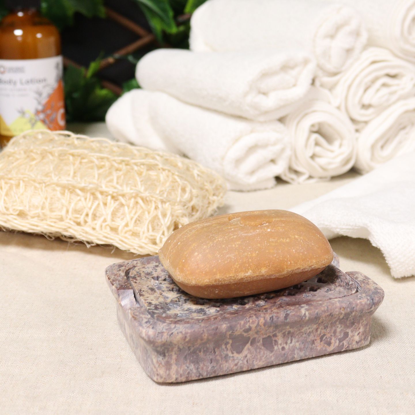 Natural stone soap dish