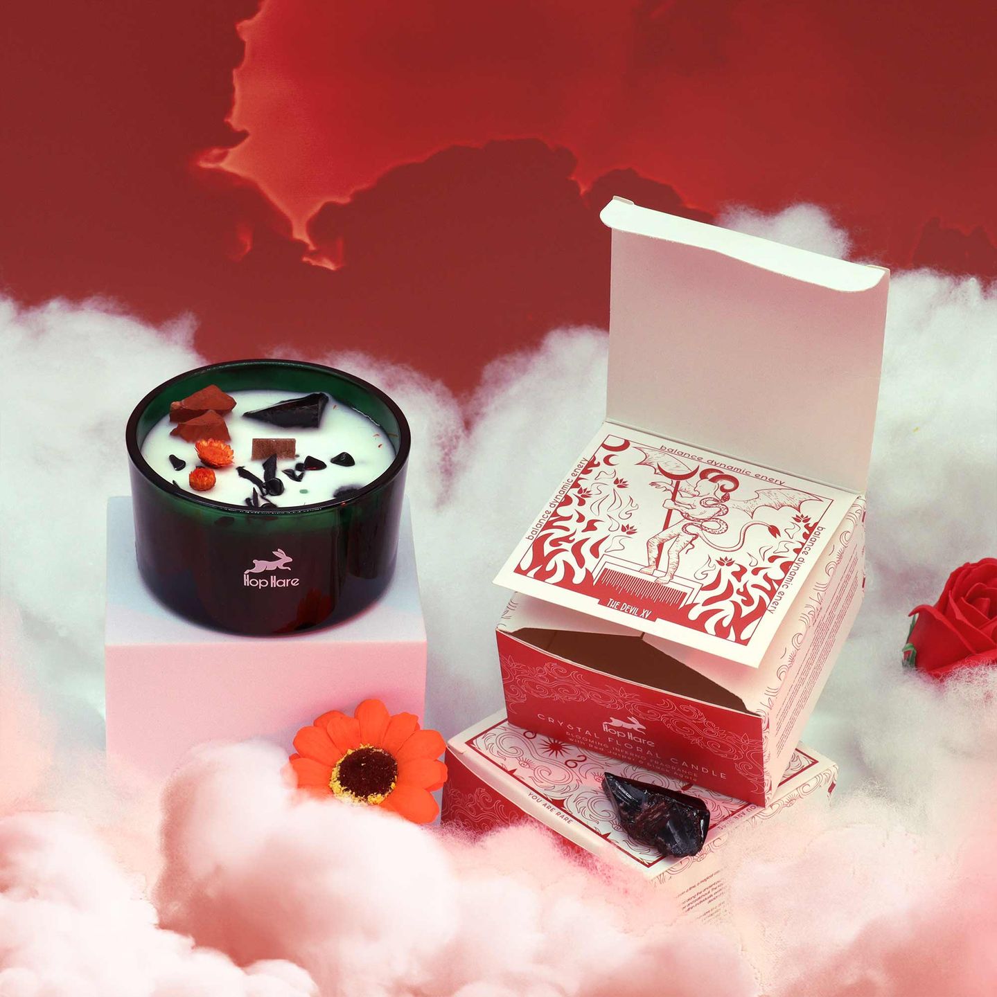 Hop Hare Crystal Floral Candles