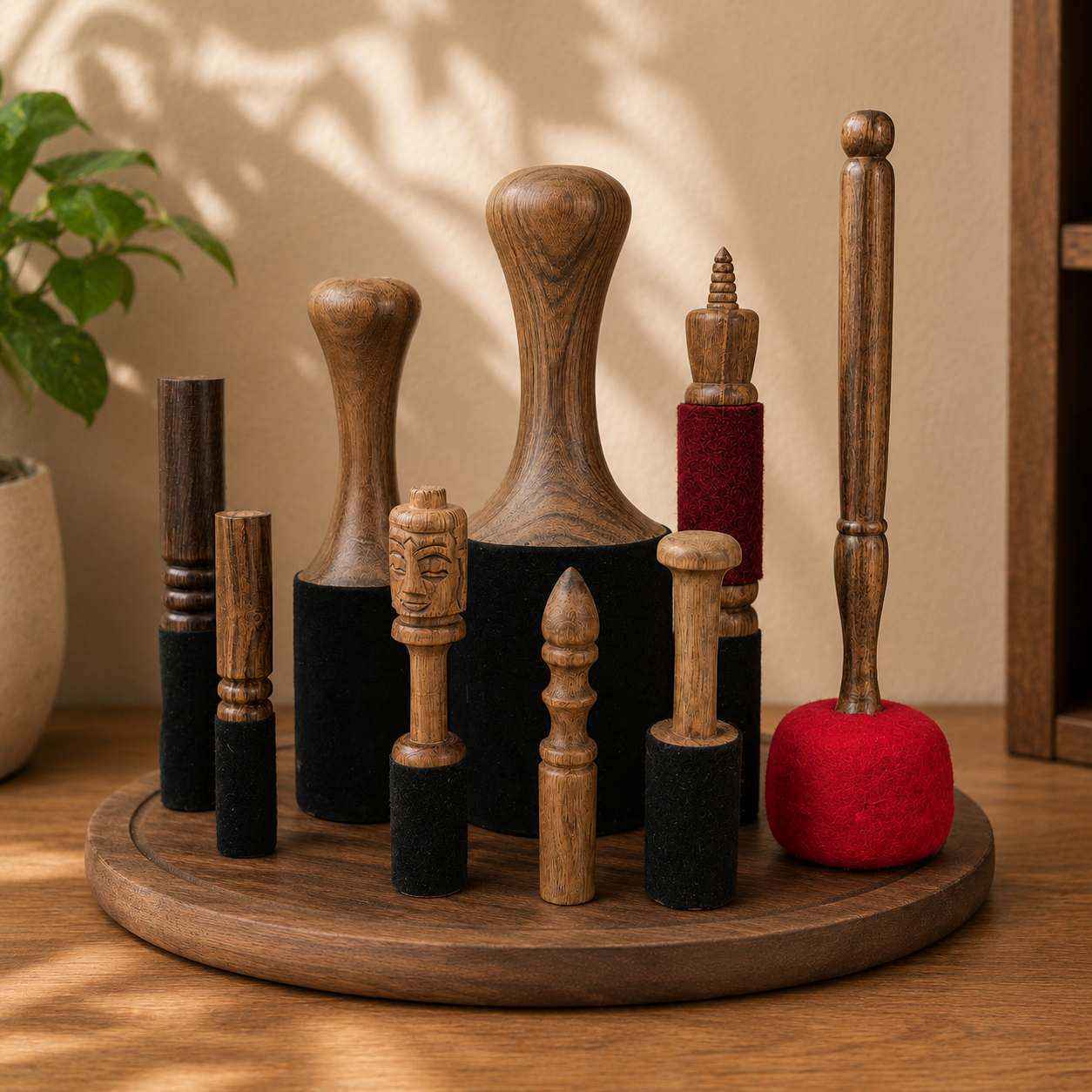 Tibetan Singing Bowl Cushions and Wooden Sticks