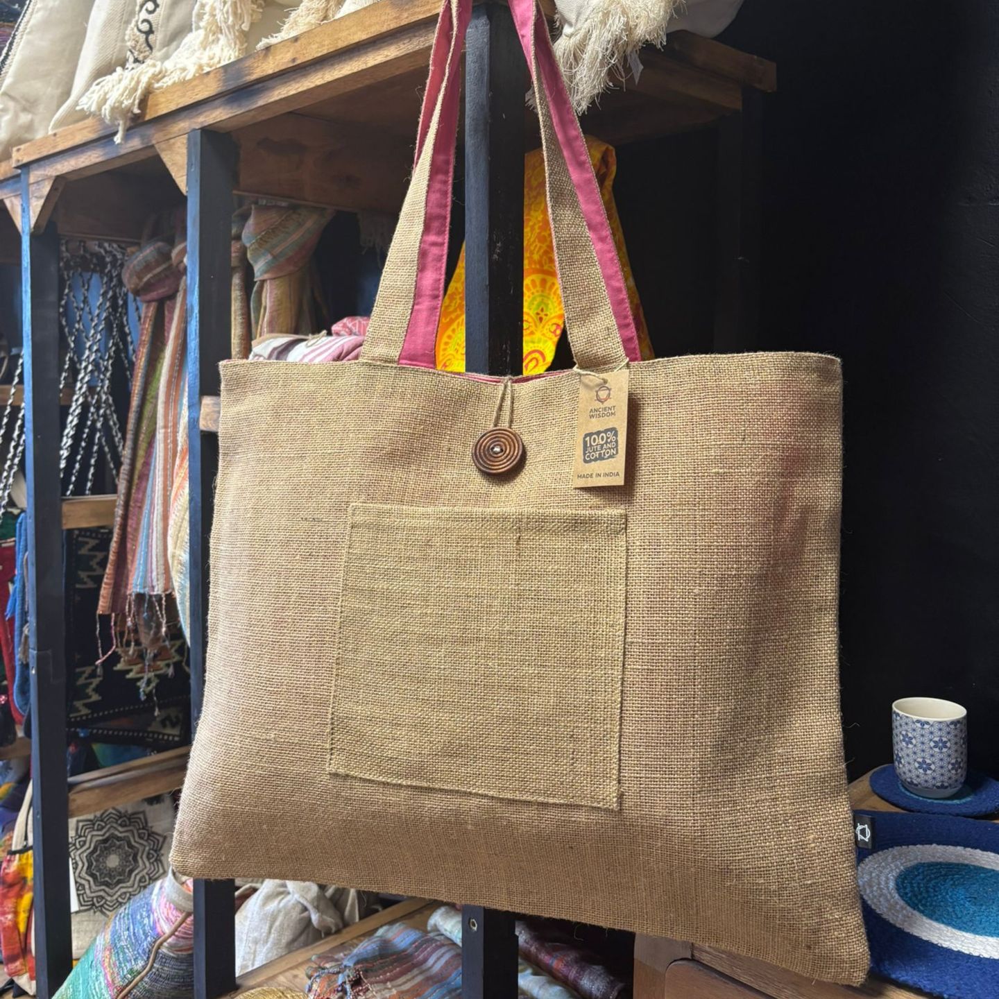 Jute & Cotton Reversible Big Bag
