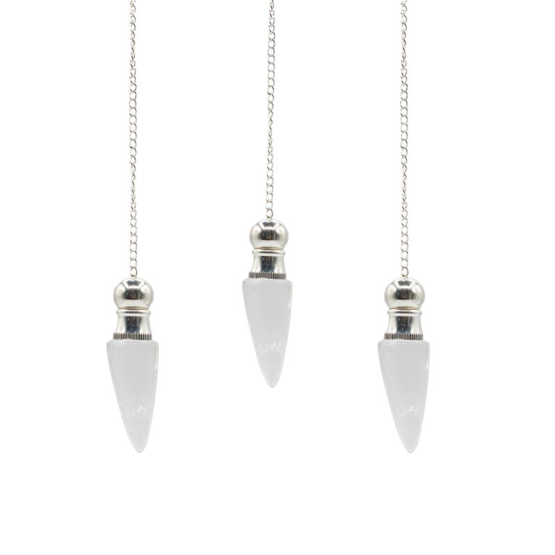 Secret Cavity Discovery of Truth Pendulum - Clear Quartz - Silver Plated