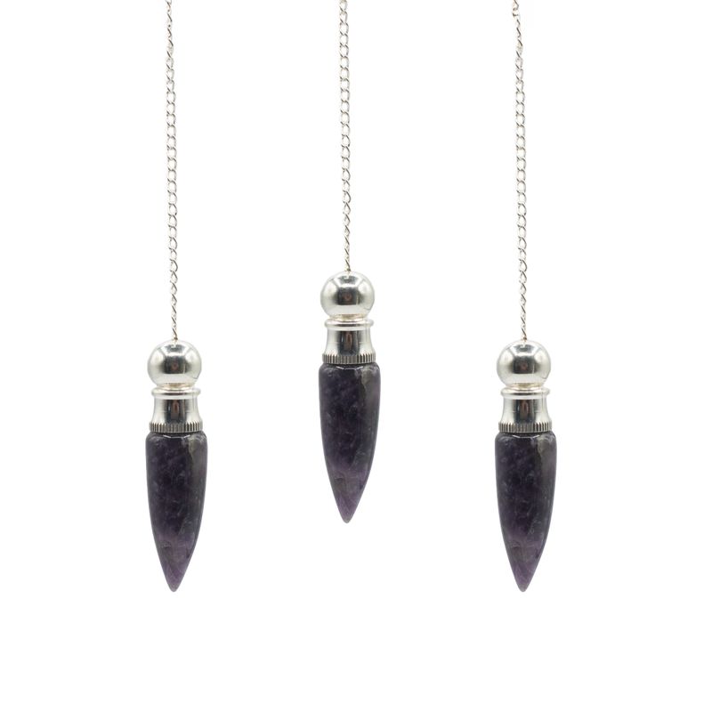 Secret Cavity Discovery of Truth Pendulum - Amethyst - Silver Plated