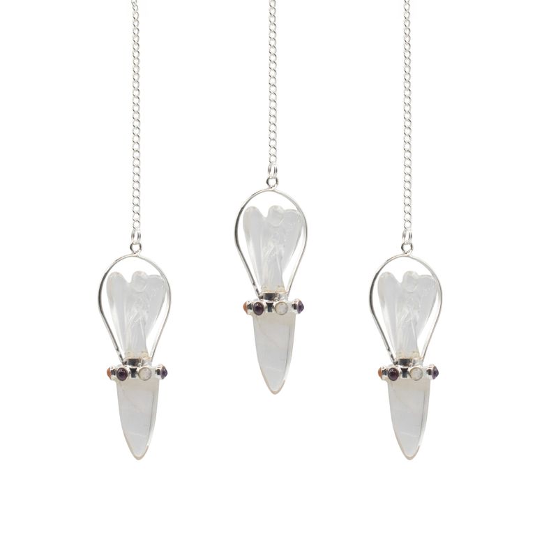 Celestial Guide - Two Piece Angel Pendulum - Chakra Band - Clear Quartz