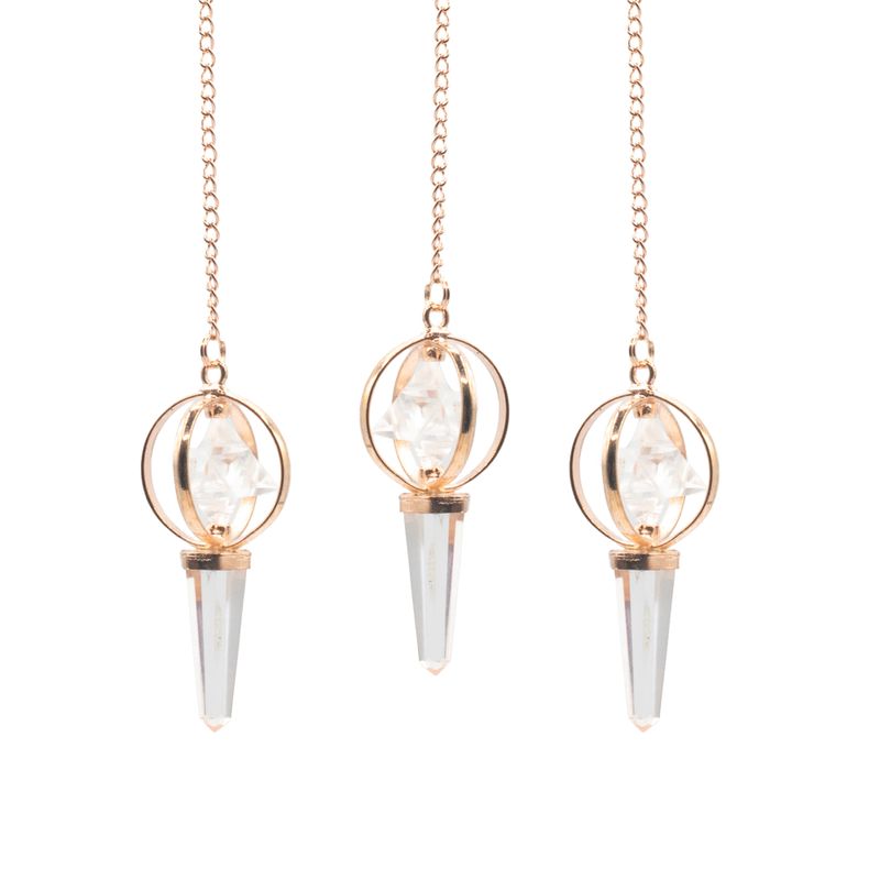 Stellar Gateway - Two Piece Spinning Merkaba Star in Copper Pendulum -  Clear Quartz