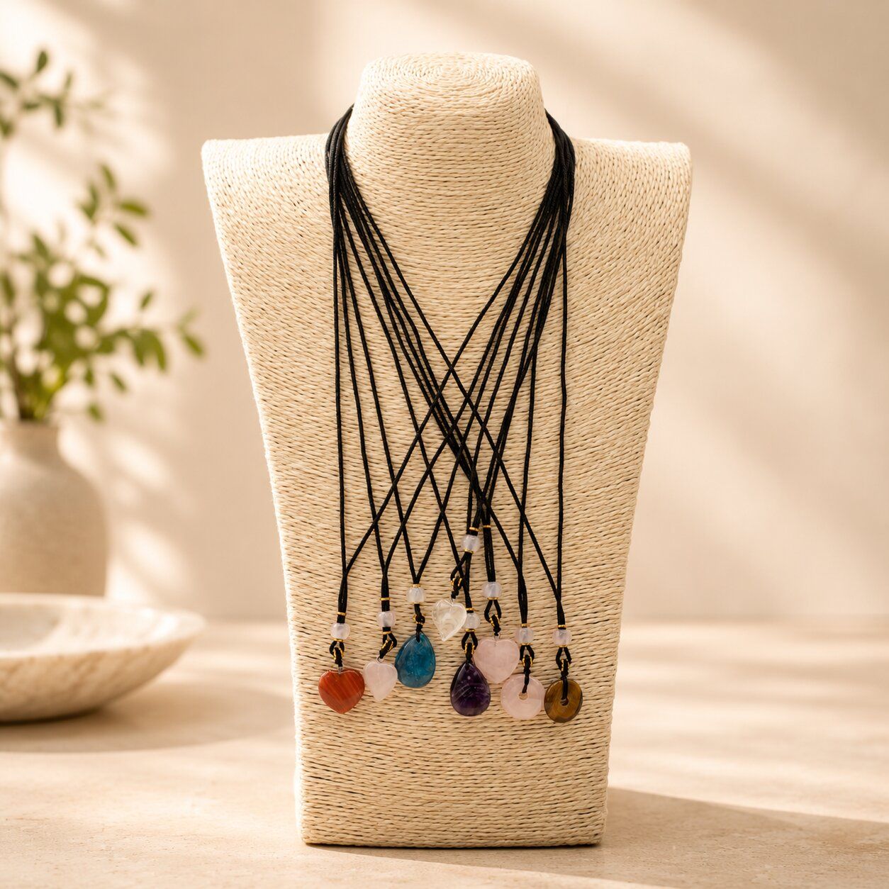 Cord Necklace Gemstone Pendants