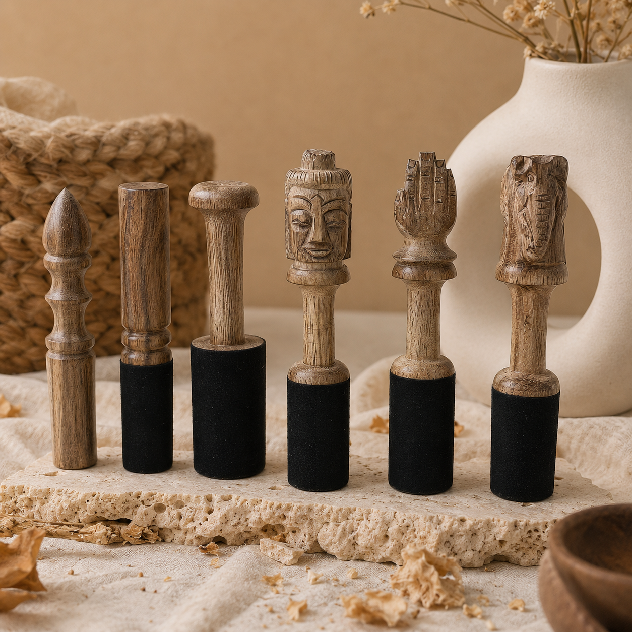 Tibetan Singing Bowl Cushions and Wooden Sticks