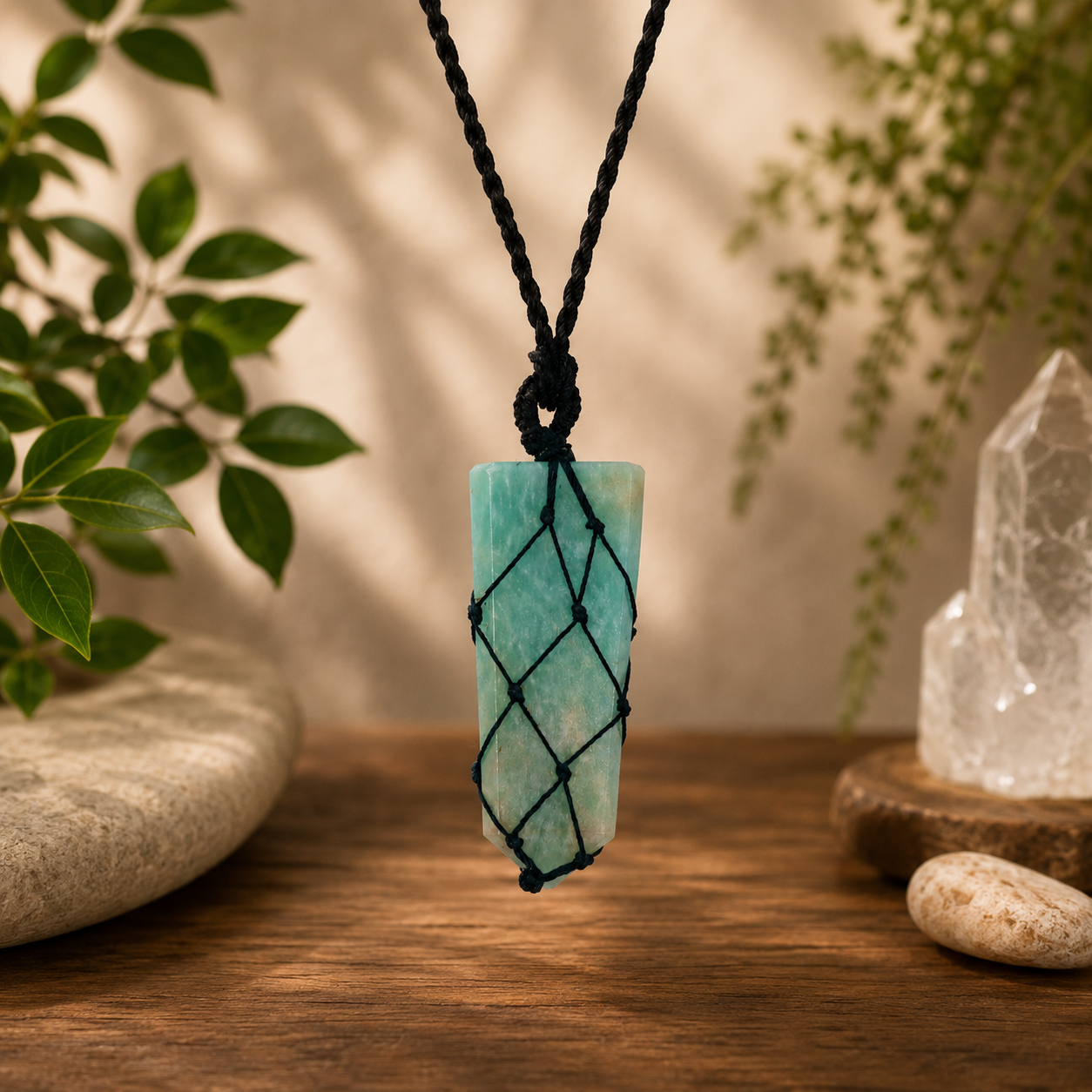 Laced Gemstone Pendants
