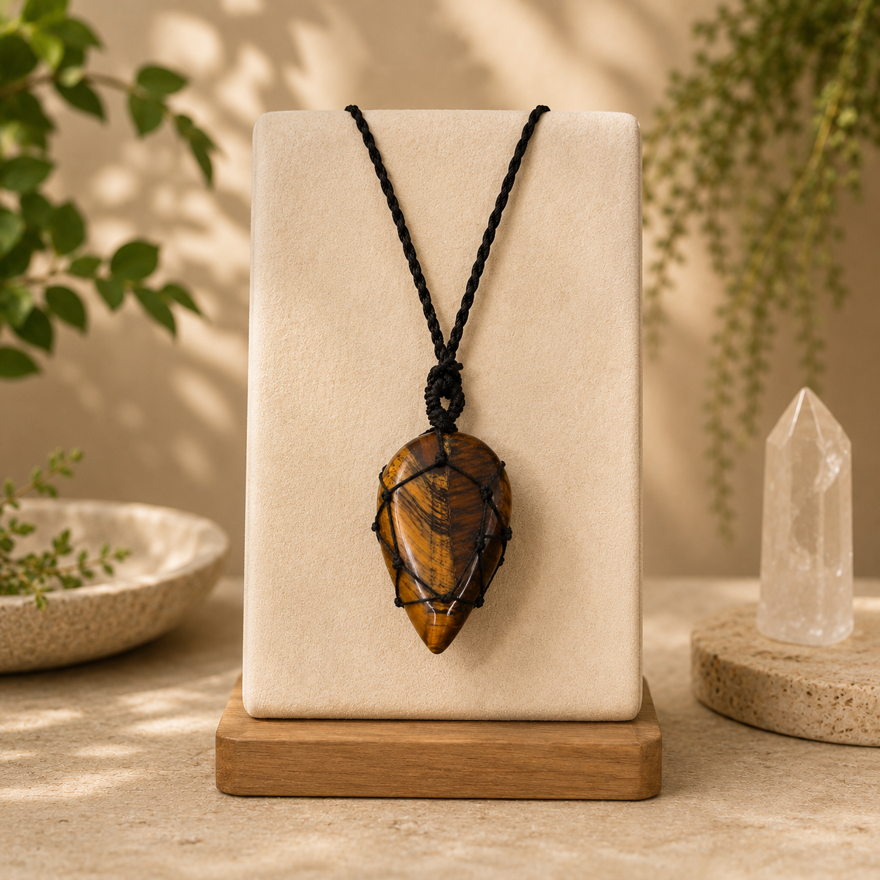 Laced Gemstone Pendants