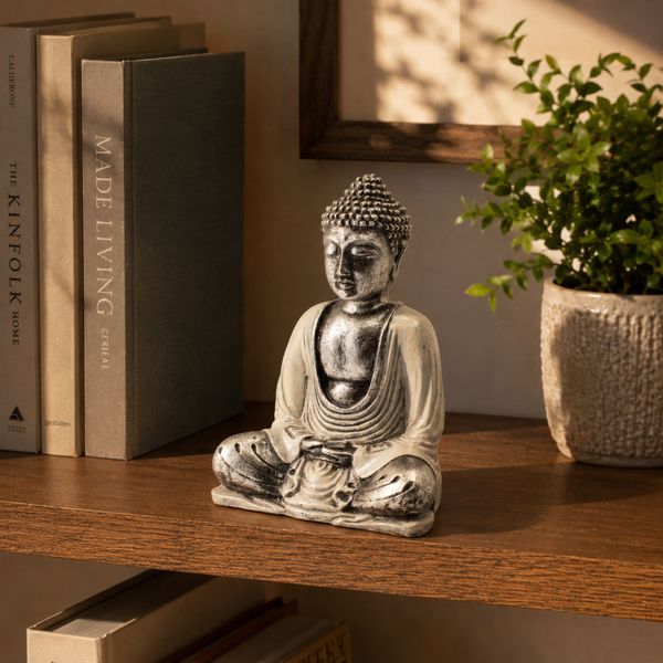 White & Grey Buddha - Medium