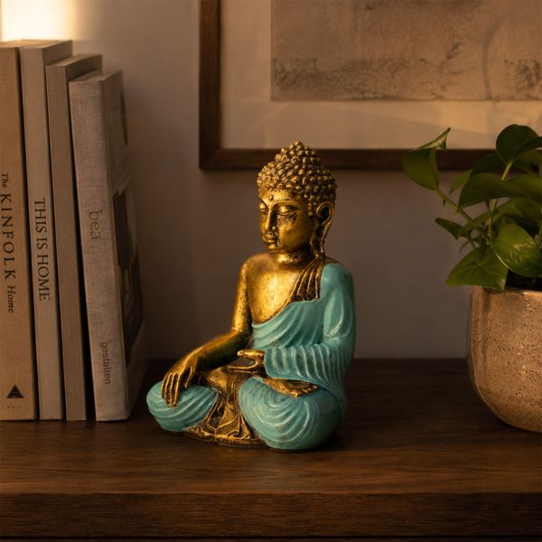 Teal & Gold Buddha - Large