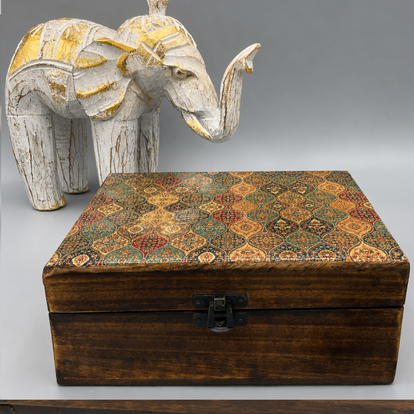 Enamelled Wooden Boxes