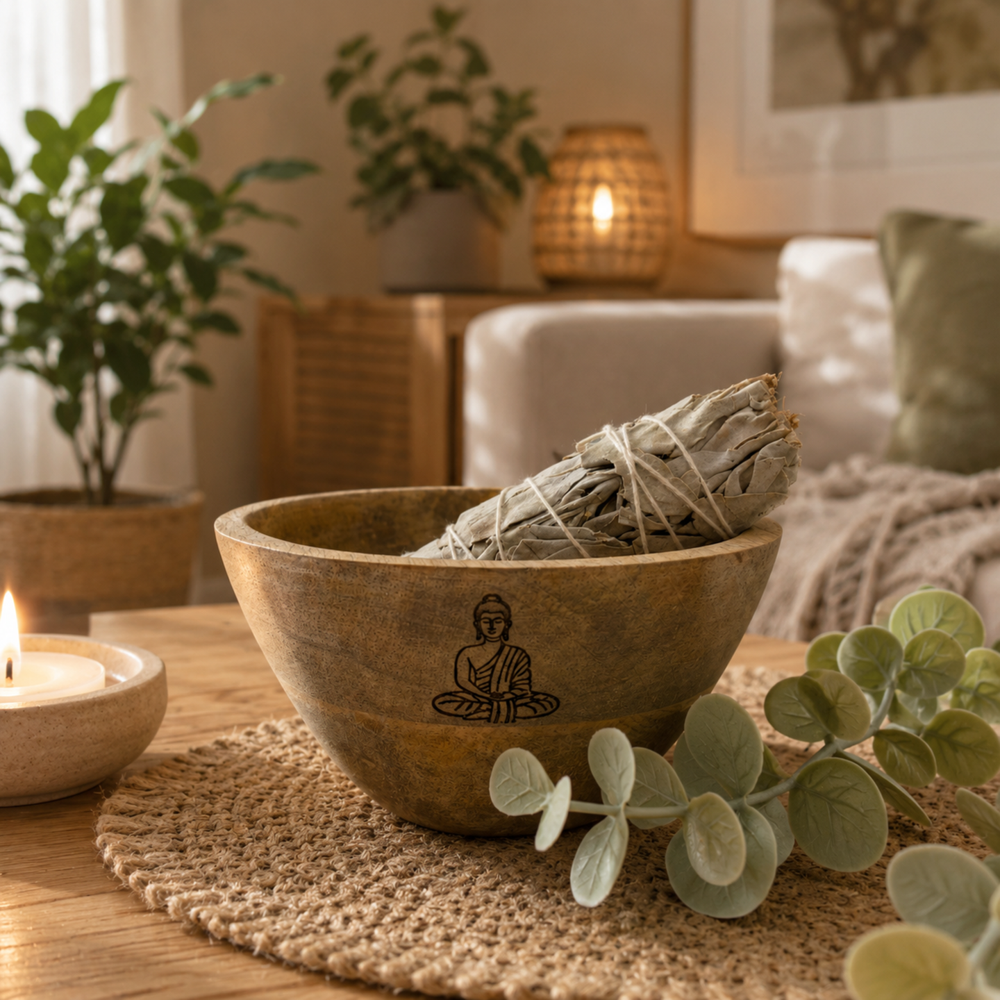 Wooden Smudge and Ritual Offerings Bowl