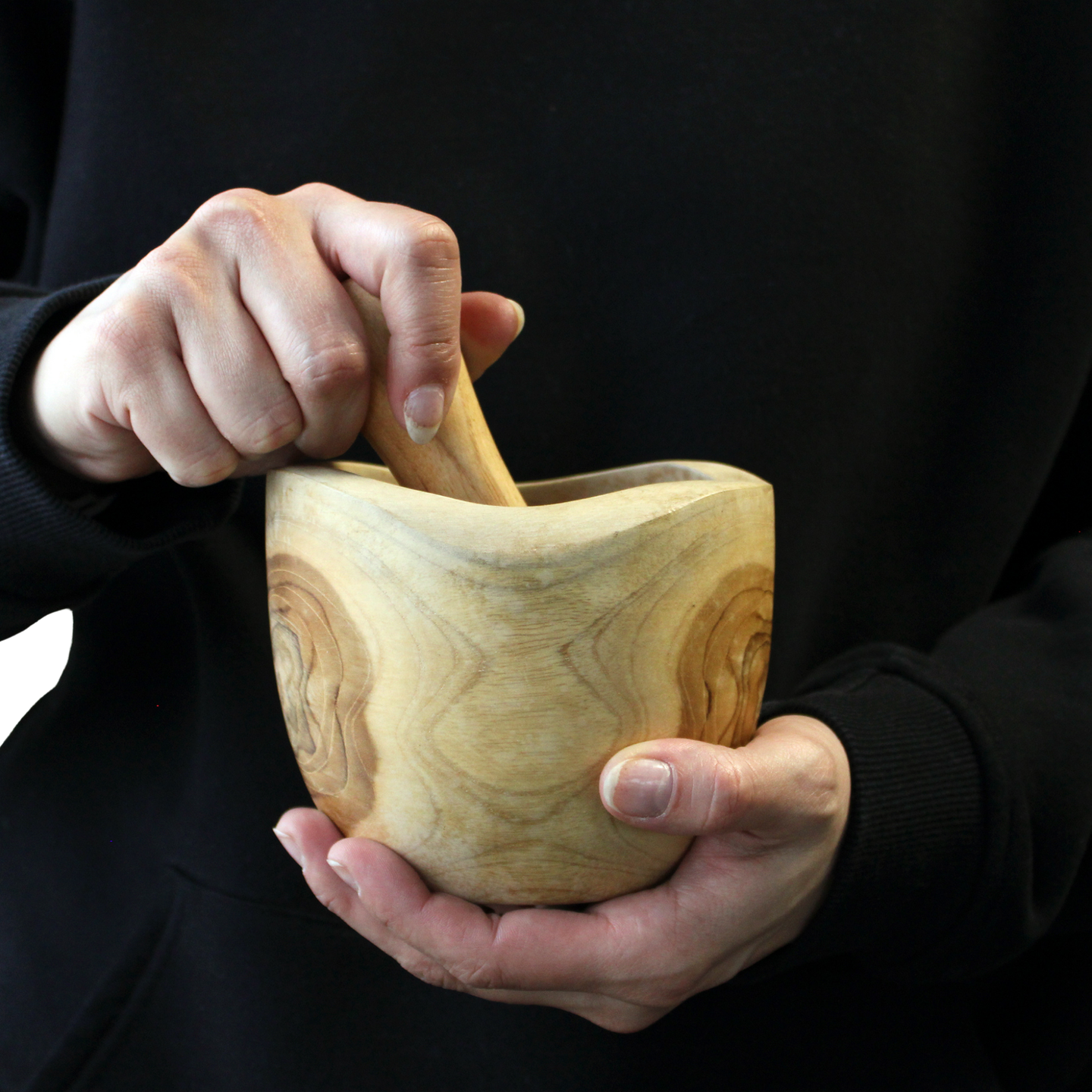 Teak wood pestle and mortar