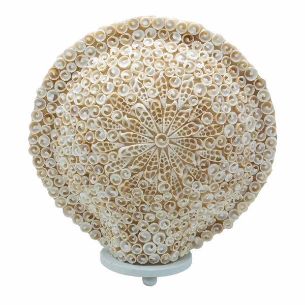 Boho Sea Shell Lamp - Cut Art Shell Large Round - 30cm