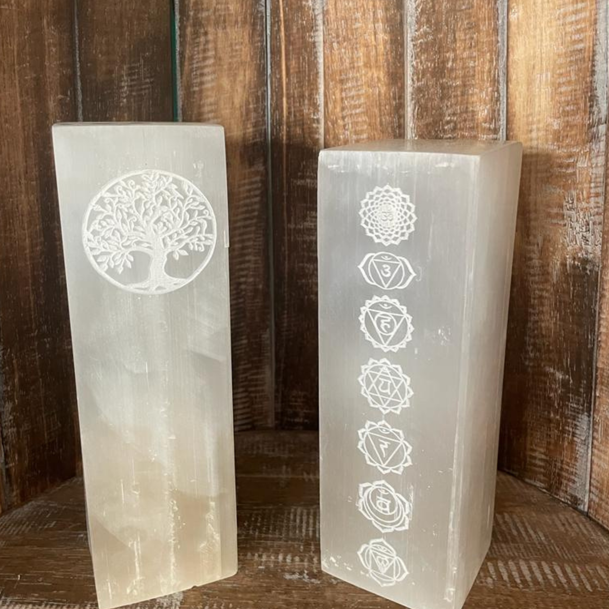 Selenite Block Lamps