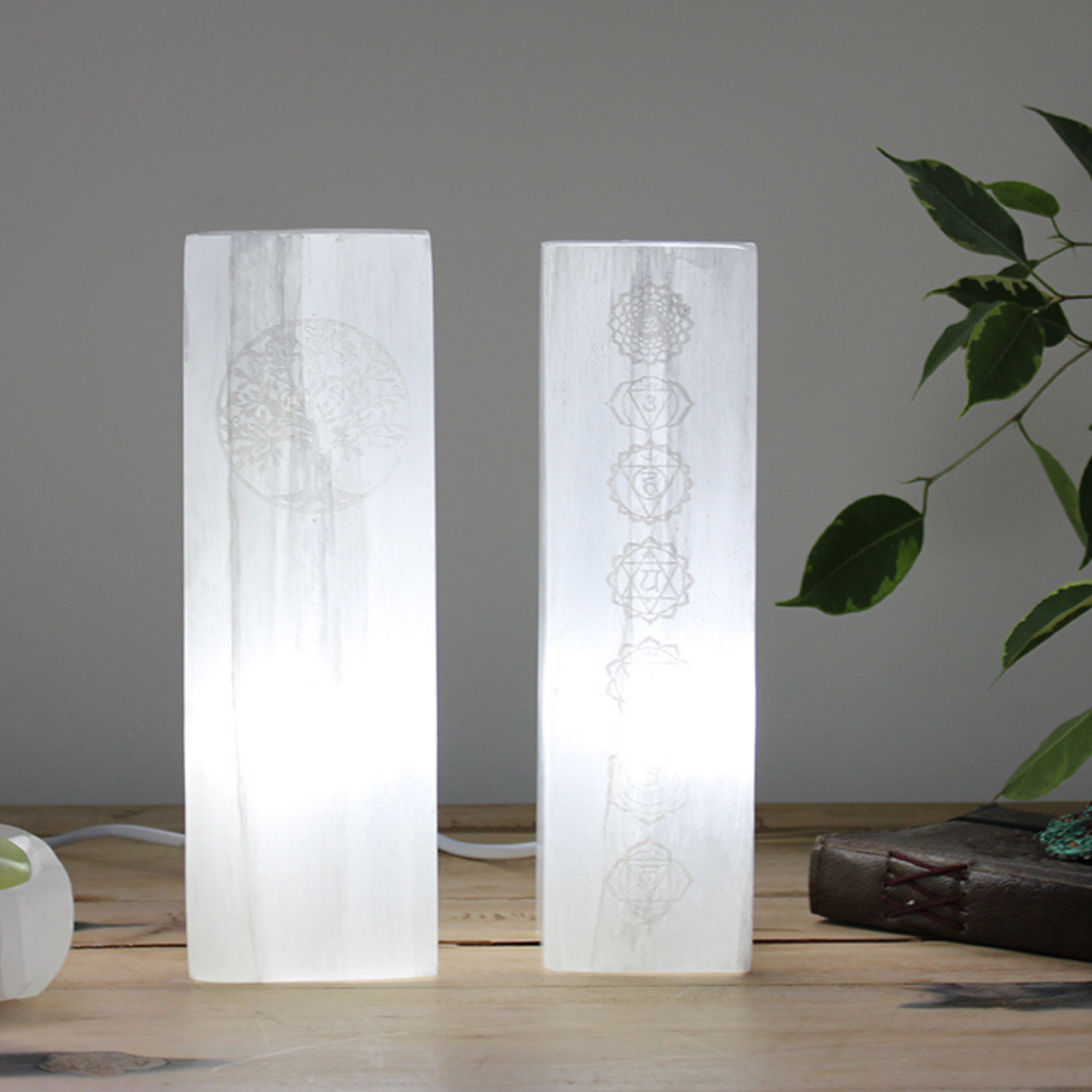 Selenite Block Lamps