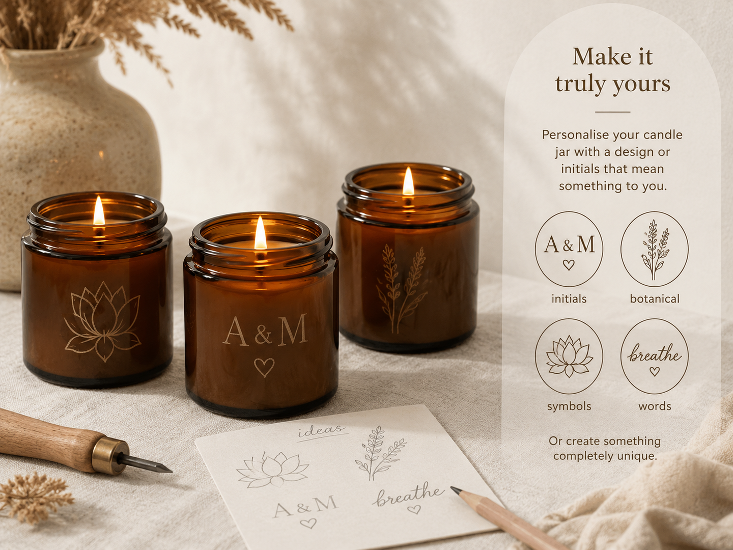 Aromatherapy candle without a label