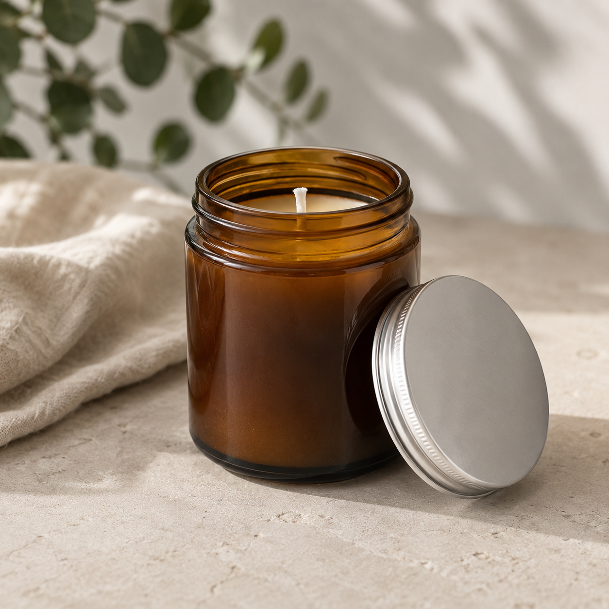Aromatherapy candle without a label