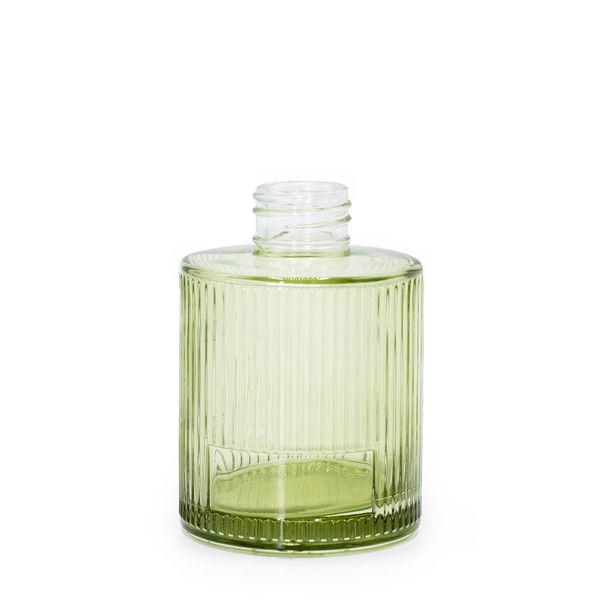 150ml Ribbed Round Reed Diffuser Bottle (28mm Neck) - Smoky Green