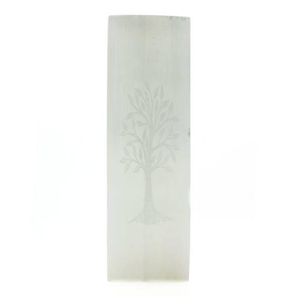 Selenite Block Lamp 25cm - Tree