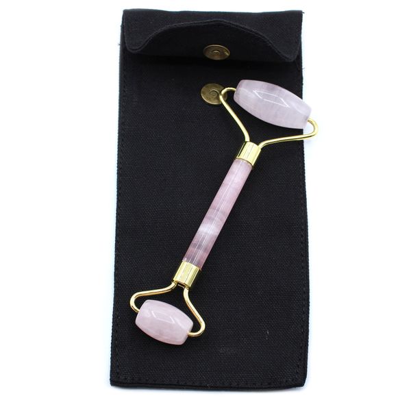 Gemstone Face Roller - Rose Quartz with Pouch
