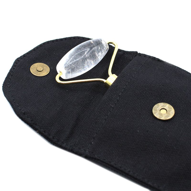Gemstone Face Roller - Rock Quartz with Pouch