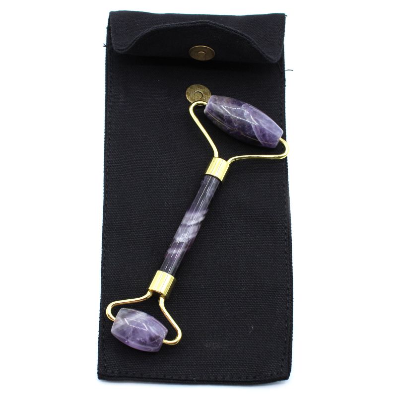 Gemstone Face Roller - Amethyst with Pouch