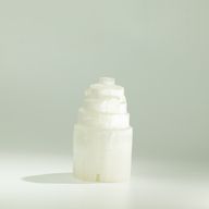 Natural Selenite Tower Lamp - 15 cm