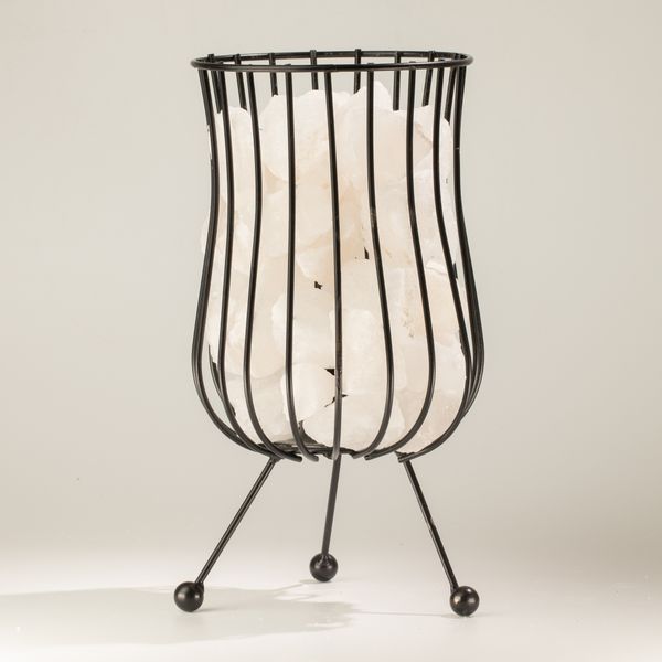 Tall Salt Rock Brazier - White Salt Chunks