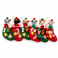 Felt Christmas Pet Gift Socks - Mixed Selection (6)