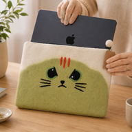 Felt Laptop Pouch (upto 14") - Grumpy Cat