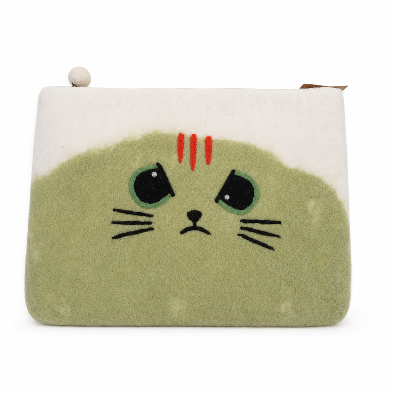 Felt Laptop Pouch (upto 14") - Grumpy Cat