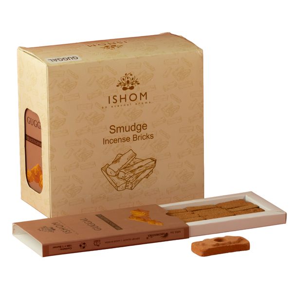 Natural Incense Smudge Bricks and Burner - Guggal