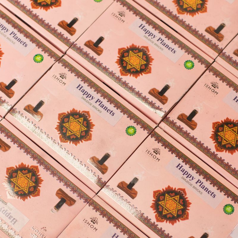 Pack of 104 Natural Incense Smudge Bricks and Burner - Happy Planets - Ritual Bricks