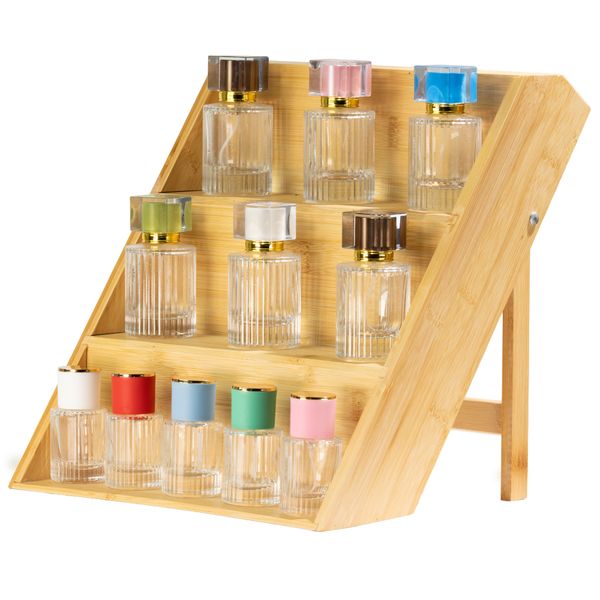 Bamboo Standing 4 Shelf Tiered Display - 30x30x24cm