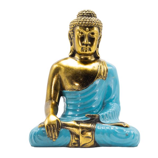 Teal & Gold Buddha - Extra Large 30cm - Earth Touching (Enlightenment) - Centrepiece