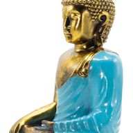 Teal & Gold Buddha - Extra Large 30cm - Earth Touching (Enlightment)