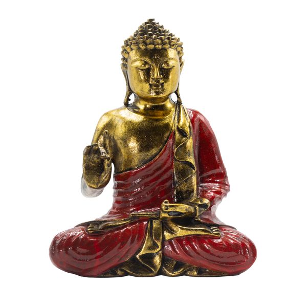 Red & Gold Buddha - Extra Large 30cm - Abhaya Mudra (No Fear) - Centrepiece