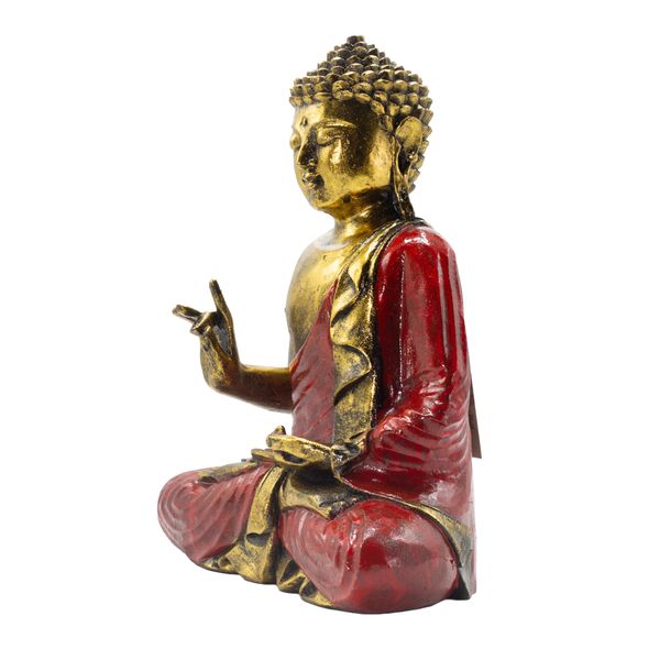 Red & Gold Buddha - Extra Large 30cm - Abhaya Mudra (No Fear) - Centrepiece