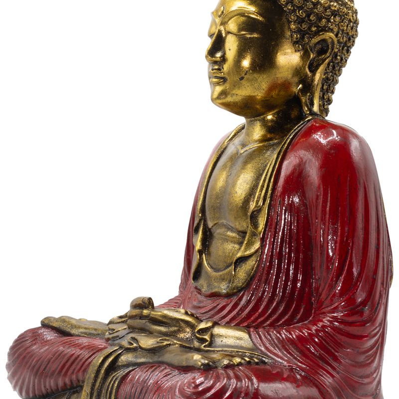 Red & Gold Buddha - Extra Large 40cm -  Duyana Mudra (Meditation)