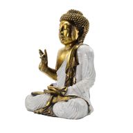 White & Gold Buddha - Extra Large 40cm  - Abhaya Mudra (No Fear)