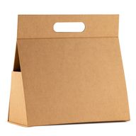 Flat Pack Gift Box - Lrg Hand Box  (28x12.5x26cm) - Brown Craft