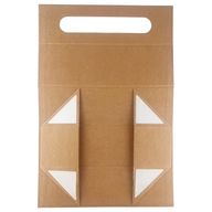 Flat Pack Gift Box - Wine Box Shape  (33.5x10x10.5cm) - Brown Craft