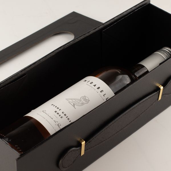 Flat Pack Gift Box - Wine Box Shape (33.5x10x10.5cm) - Black